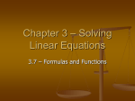 Chapter 3 – Solving Linear Equations