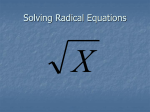 Solving Radical Equations