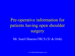 Pre-operative information for patients having open shoulder and