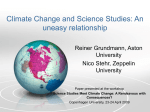 Climate Change and Science Studies: An uneasy relationship