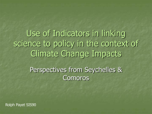 Use of Indicators in linking science to policy in the context of Climate