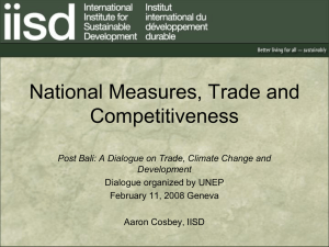 National Measures, Trade and Competitiveness