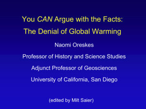 Lecture 5: Cold War Scientists and the Denial of Global Warming