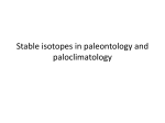 Stable isotopes in paleontology and paloclimatology