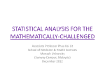 STATISTICAL ANALYSIS FOR THE MATHEMATICALLY