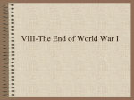 End of WWI. Origins of WWII.