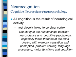 Neurocognition Cognitive Neuroscience/neuropsychology