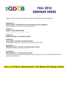 FALL 2015 SEMINAR SERIES