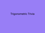 Trigonometric Trivia