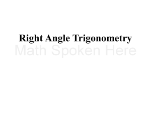 Right Angle Trigonometry