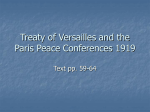 Treaty of Versailles and the Paris Peace Conferences 1919