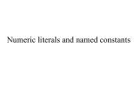 Numeric literals and named constants