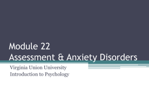 Module 22 Assessment & Anxiety Disorders