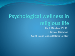 Psychological wellness in religious life