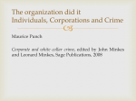 The organization did it Individuals, Corporations and Crime