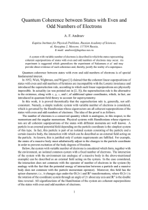 Quantum Coherence between States with Even and Odd Numbers of Electrons