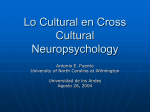 Lo Cultural en Cross Cultural Neuropsychology