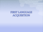 FIRST LANGUAGE ACQUISITION