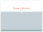 Exam 1 Review - Robert Cascio