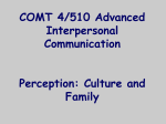 COMT 4/510 Advanced Interpersonal Communication Perception