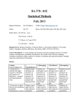 BA 578 - 81E Statistical Methods Fall, 2013