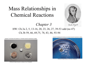 Mass Relationships in Chemical Reactions