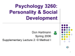 Psychology 3260: Personality & Social Development