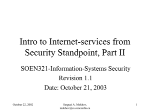 Intro to Internet-services from Security Standpoint