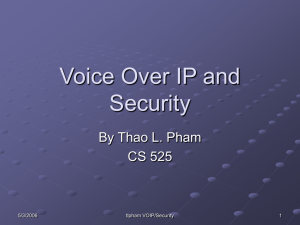 Voice Over IP and Security