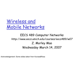 Wireless and Mobile Networks