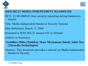 Security Signaling During Handovers