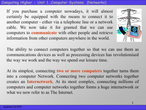 Topic 5 - Networking - St Andrew`s High School