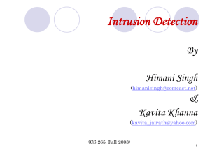 Project Presentation Malicious Software & Intrusion Detection Systems