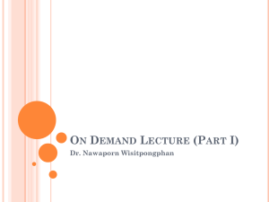 The Application Layers :On Demand Lecture (Part I)