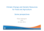 Climate change and genetic resources for food and agriculture – some perspectives