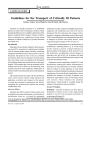 Guidelines for the Transport of Critically Ill Patients