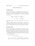 Condition numbers; floating point