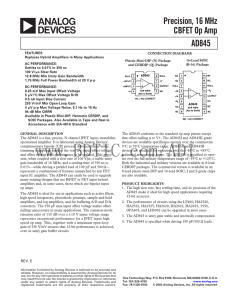 a Precision, 16 MHz CBFET Op Amp AD845