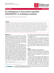 An endogenous F-box protein regulates Arabidopsis thaliana Open Access