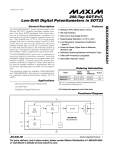 MAX5400/MAX5401 256-Tap SOT-PoT, Low-Drift Digital Potentiometers in SOT23 General Description