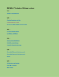 BSC 1010 Principles of Biology Lecture Unit 1 Unit 2 Unit 3