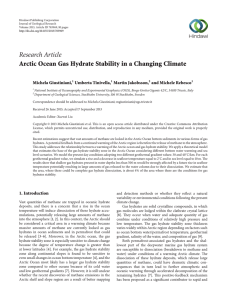 Research Article Arctic Ocean Gas Hydrate Stability in a Changing Climate