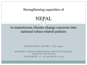 NEPAL Strengthening capacities of to mainstream climate change concerns into