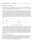 A High Gain Amplifier Phys 3610/6610 Lab 05 Student: TA: