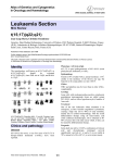 Leukaemia Section t(15;17)(q22;q21) Atlas of Genetics and Cytogenetics in Oncology and Haematology