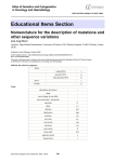 Educational Items Section Nomenclature for the description of mutations and