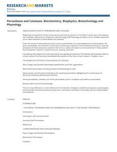 Peroxidases and Catalases. Biochemistry, Biophysics, Biotechnology and Physiology Brochure