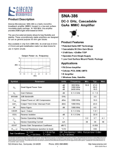 SNA-386 DC-3  GHz,  Cascadable GaAs  MMIC  Amplifier Product Description