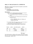 SKILL #3  MOLAR MASS OF A COMPOUND