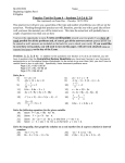 Practice Test for Exam 4 – Sections 2.4-2.6 &amp; 2.8